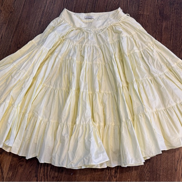 Sandy Liang Yellow Hetti Midi Skirt Size Small